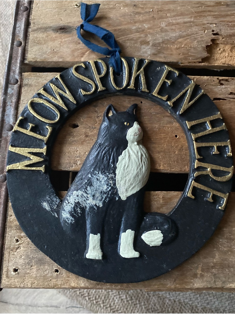 Vintage Heritage Metalcraft Maine Cast Iron Cat Wall/Door Decor Recycled Metal